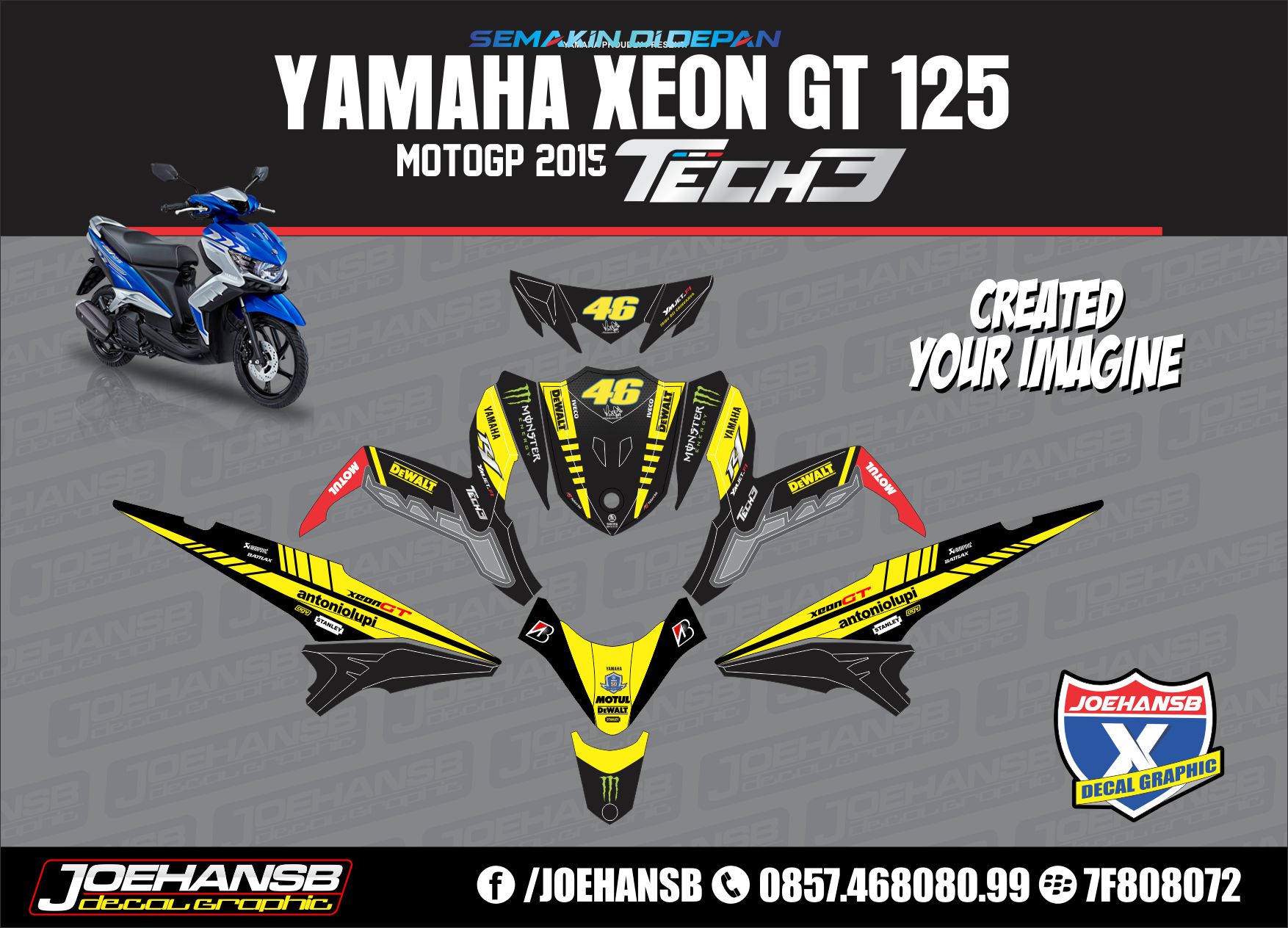 Modifikasi Striping Yamaha Xeon GT ala Tech 3 Antoniolupi 