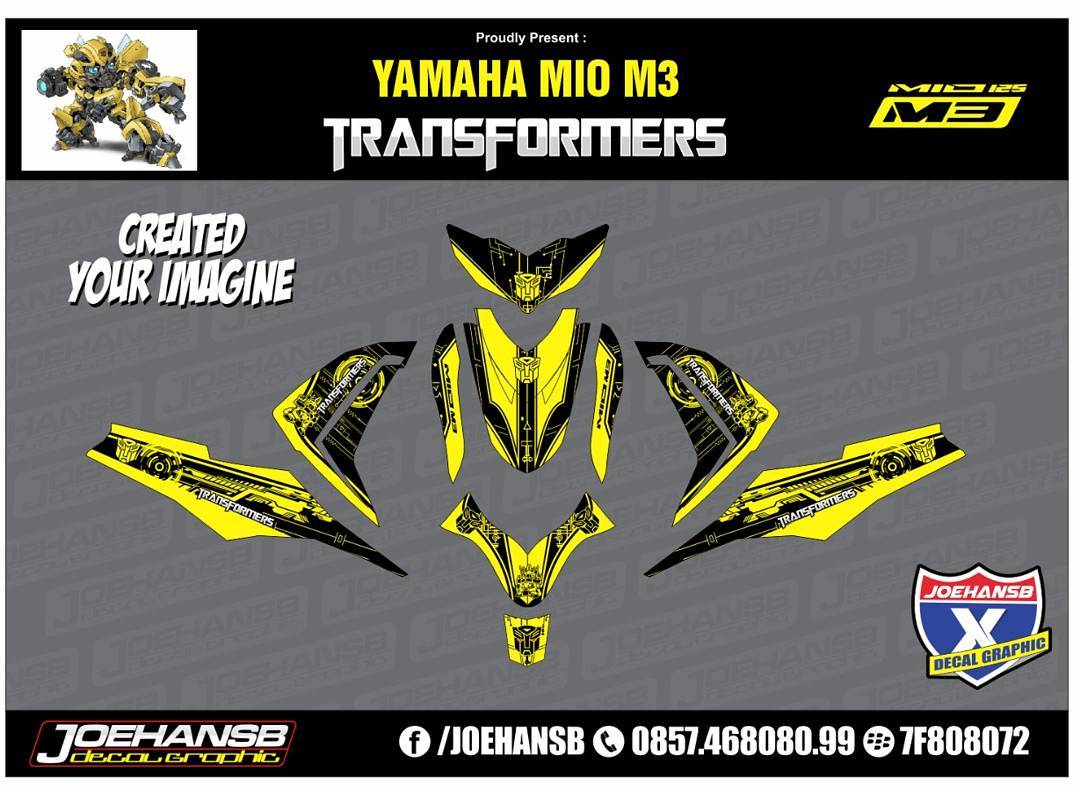 Mio M3 Z Transformers Yellow striping stickers decals 