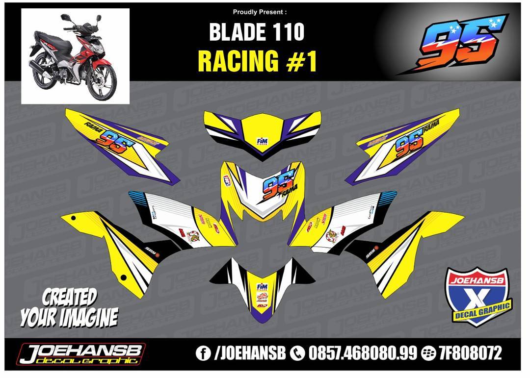 Modifikasi Striping Motor Blade 110 Racing JOEHANSB Decal Graphic
