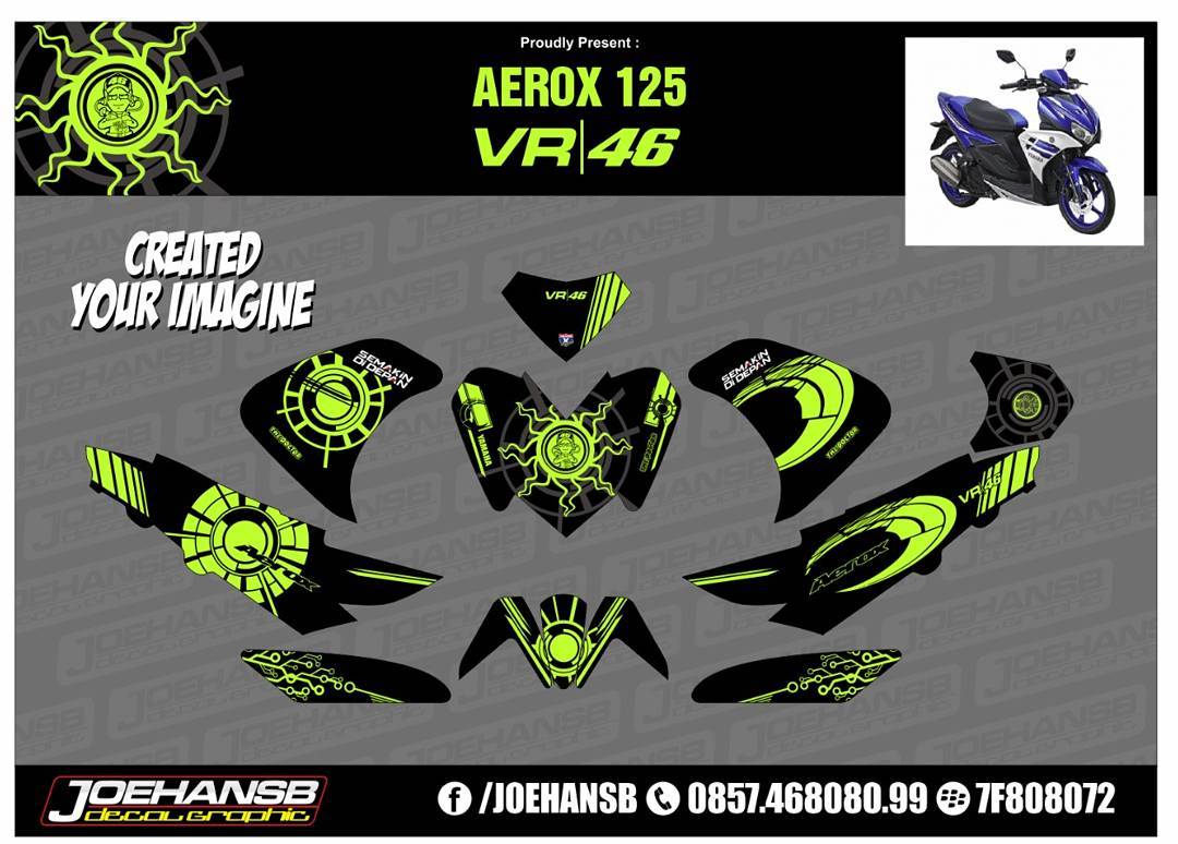 Modifikasi Striping Yamaha Aerox 125cc Moon And Star Rossi