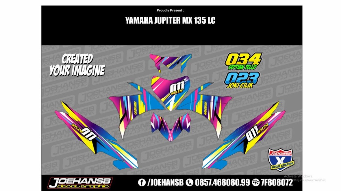 Sticker Decal Jupiter MX 135 motif  Racing joehansb 